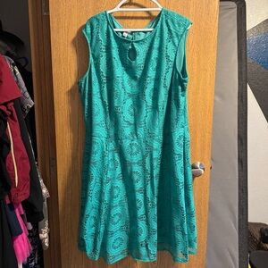 London Style Teal Sleeveless Mini Dress